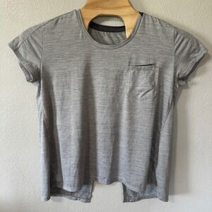 Outdoor Research TShirt Open Split Back Activewear Top Pocket Gray Womens Medium
